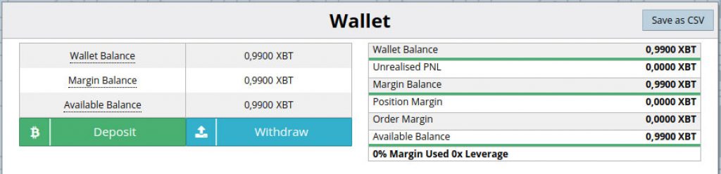 bitmex wallet for deposits and withdrawals